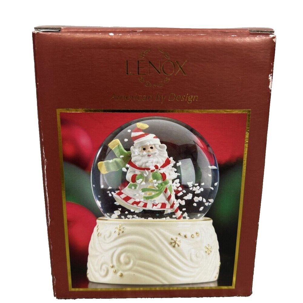 Lenox Santa Claus Snow Globe‎ 3" Christmas Holiday w Box